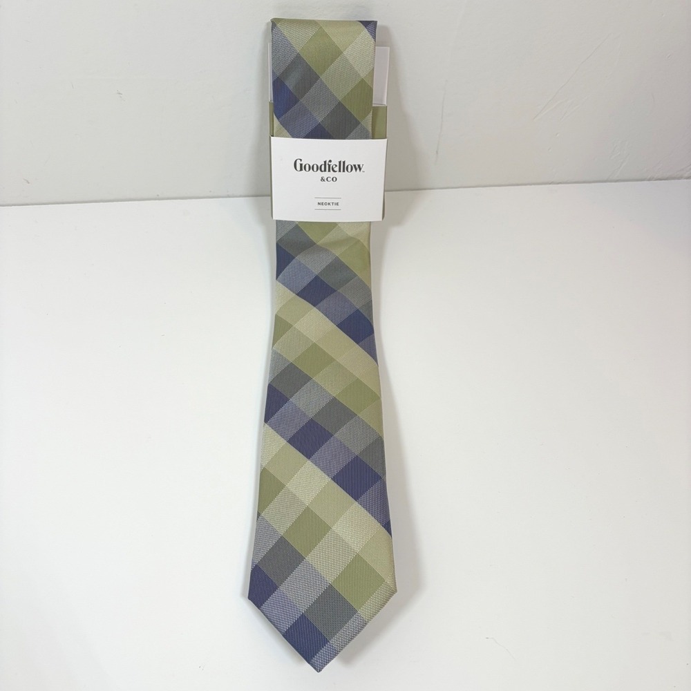 Lot of 6‎ Goodfellow & Co Mens Plaid Neckties Green Blue Skinny Tie Woven